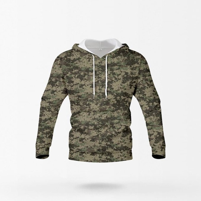 digital green camo hoodie