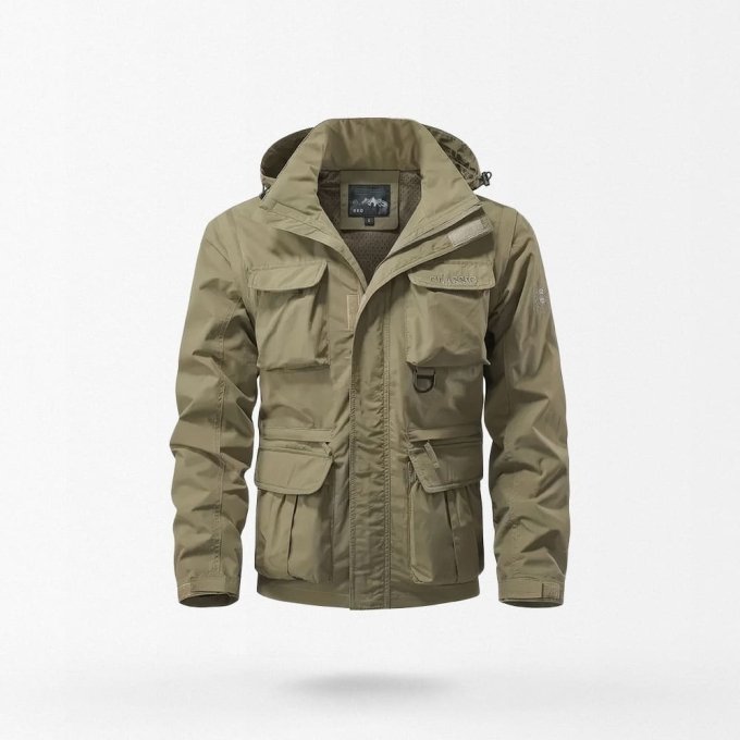 hooded field jacket mens Khaki