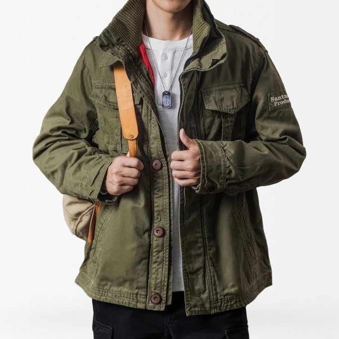 mens green field jacket