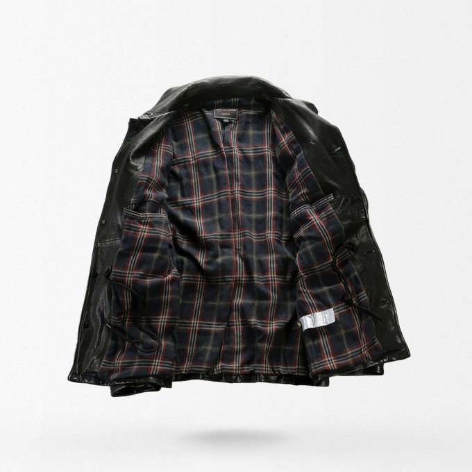 mens leather field jacket