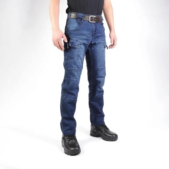 men's tactical stretch jeans Blue