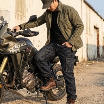 Military cargo jeans for men