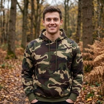 Military style camo hoodie