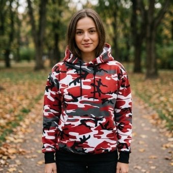 Red camo hoodie