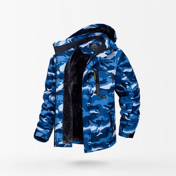 tactical winter jacket with fleece Urban Blue