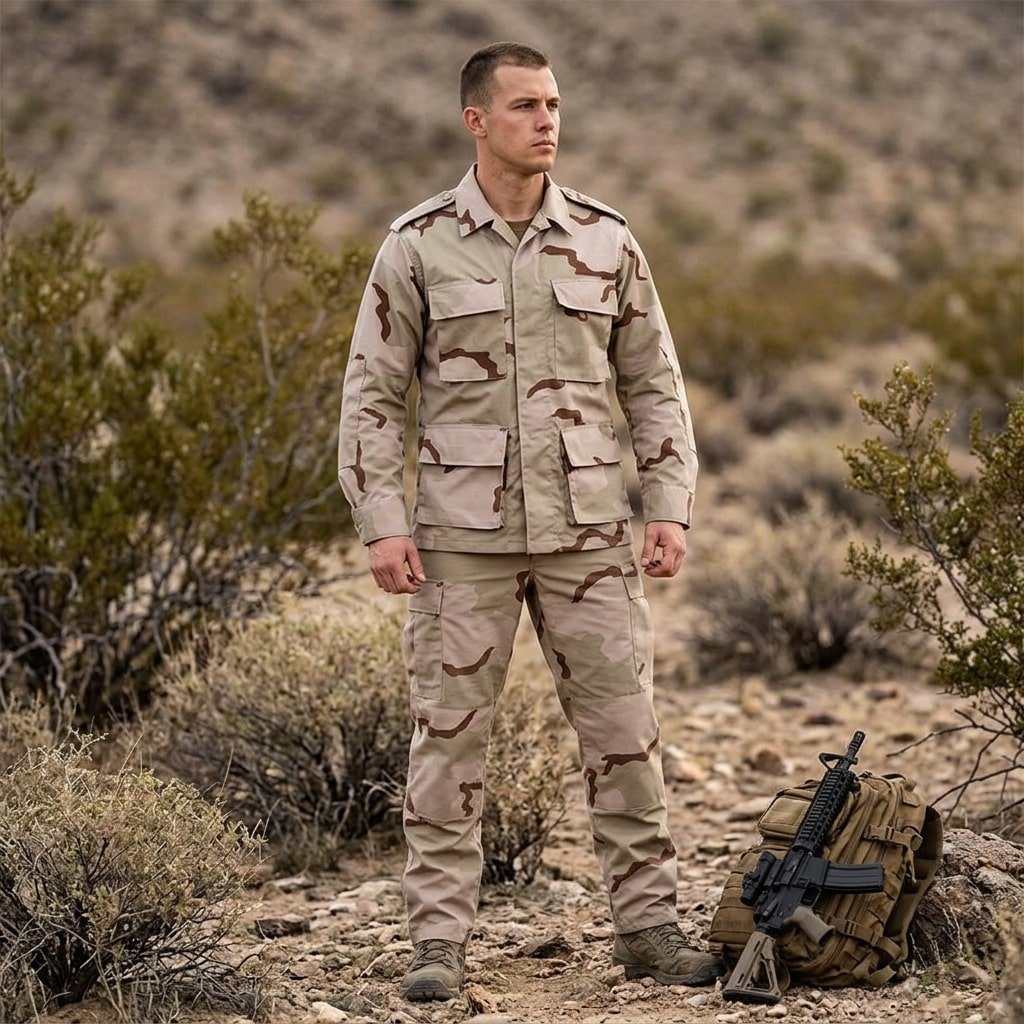 3 Color Desert BDU Combat Uniform