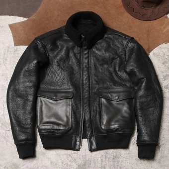 A2 Bomber Leather Jacket Black