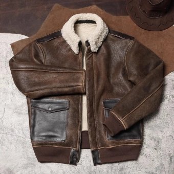 A2 Bomber Leather Jacket Brown
