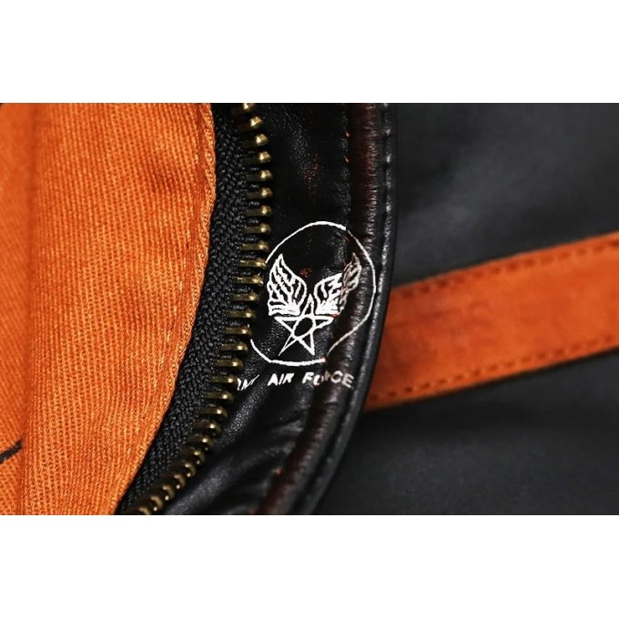 Flight jacket A2 Air Force Patch orange lining