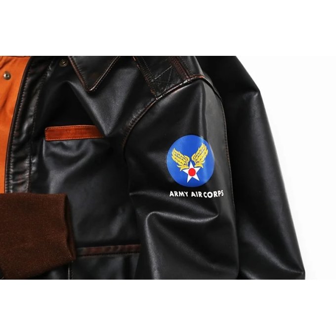 Flight jacket A2 Air Force Patch orange lining