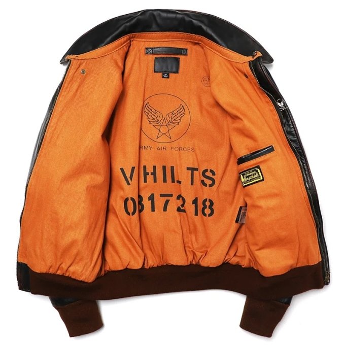 A2 Leather Bomber Jacket with ARMY AIR CORPS Patch