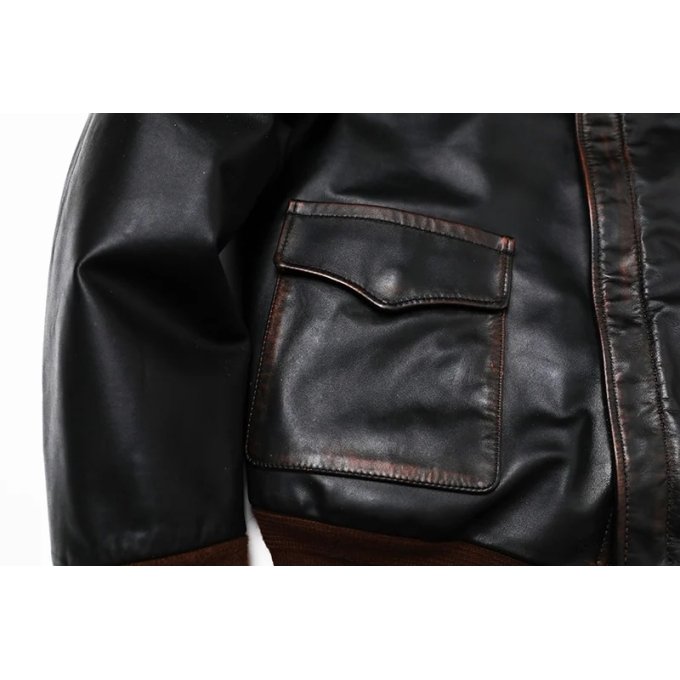 A2 Leather Bomber Jacket with ARMY AIR CORPS Patch