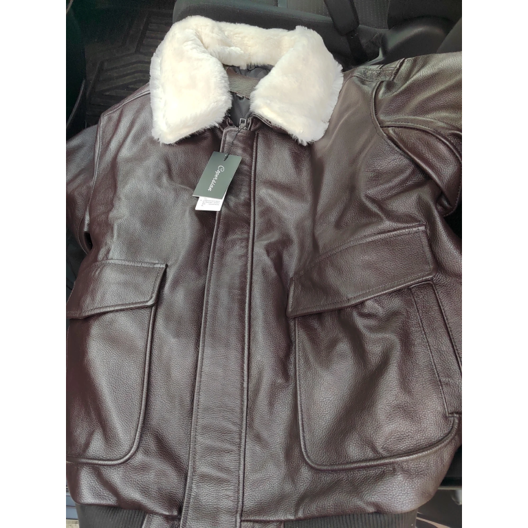 Flight jacket B3 with fur collar Brown photo review