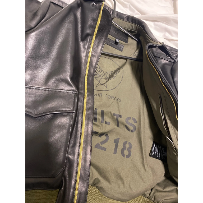 Type a2 leather flight jacket olive lining photo review