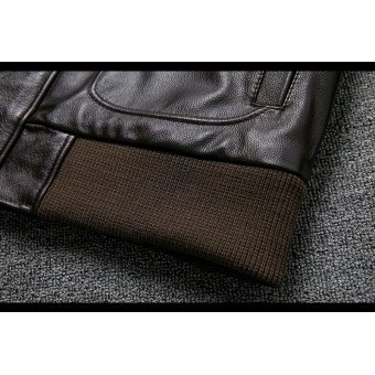 Brown B-3 Leather Bomber Jacket with Fur Collar