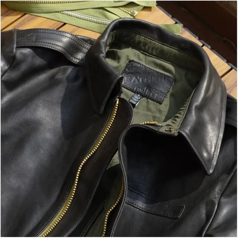 Flight Bomber Jacket - Olive Houndstooth Wool Silk