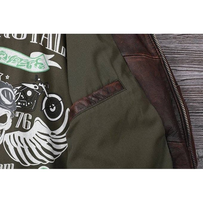 Copersian Leather Bomber Jacket