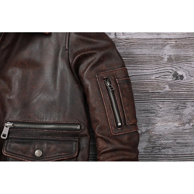 Copersian Leather Bomber Jacket