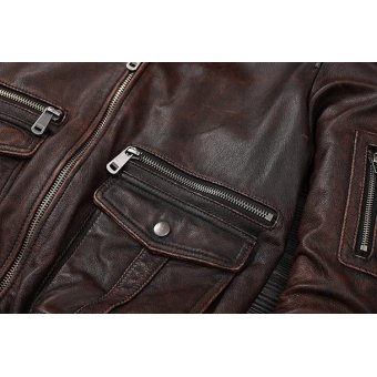 Copersian Leather Bomber Jacket
