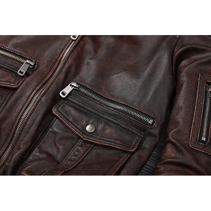 Copersian Leather Bomber Jacket