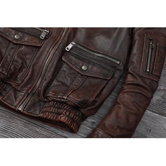 Copersian Leather Bomber Jacket