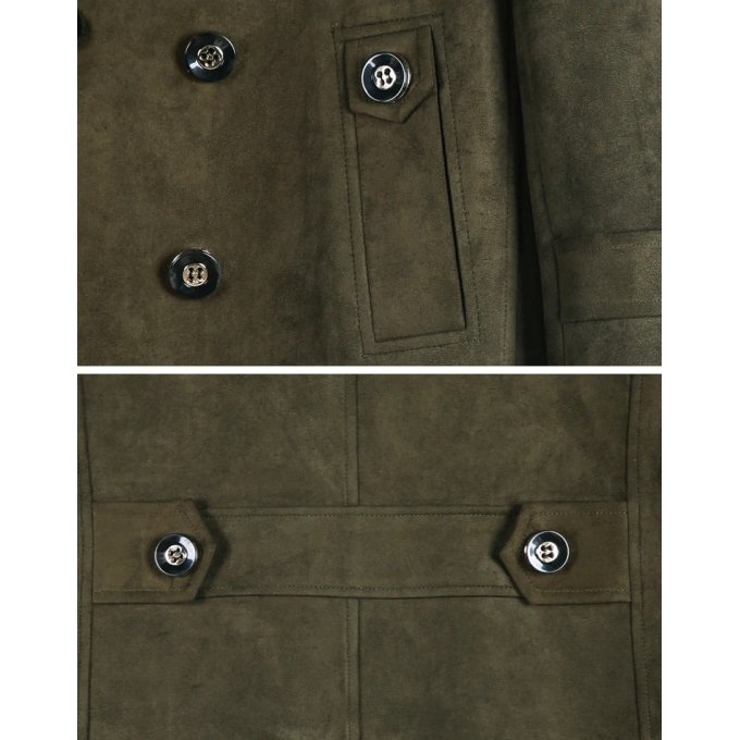 Double breasted military trench coat Green|Grey|Olive