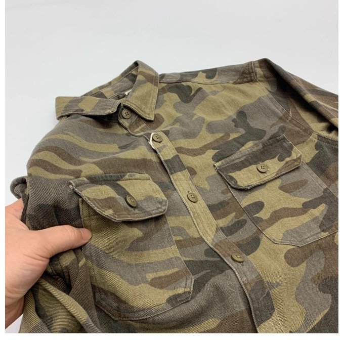 Green camo button shirt - Image 10