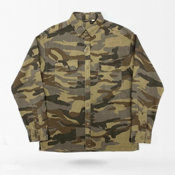 Green camo button shirt