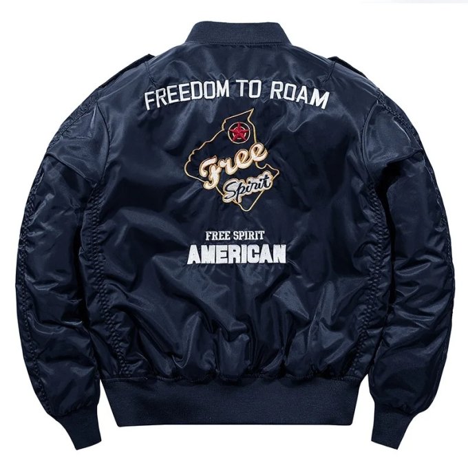 MA-1 flight jacket with patches Navy Blue - Image 2