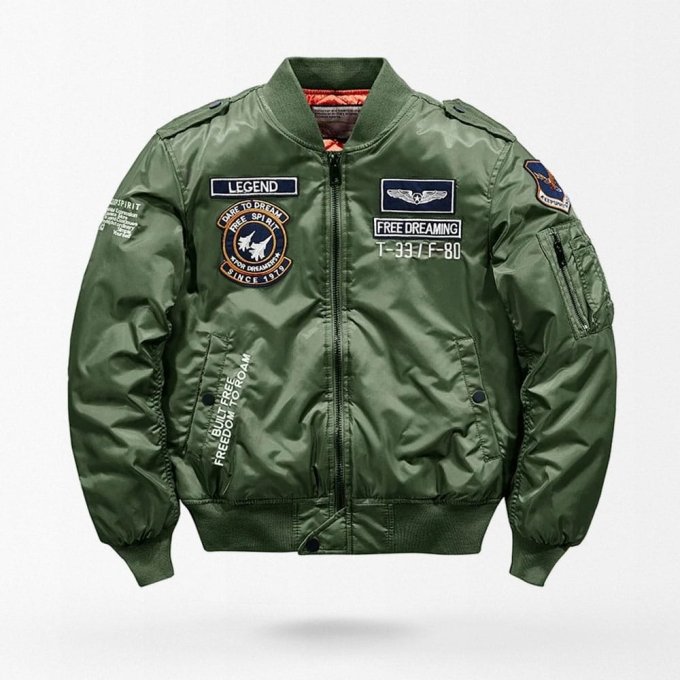MA-1 flight jacket with patches Olive Green