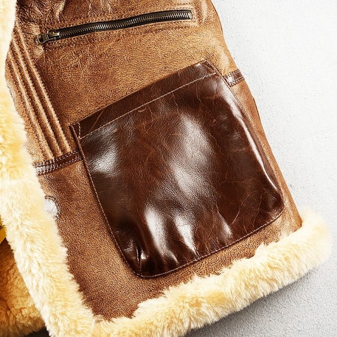 Men's military style sheepskin coat - Image 8