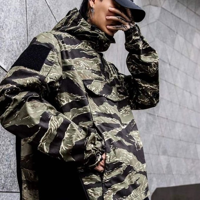Tiger stripe anorak windbreaker - Image 3