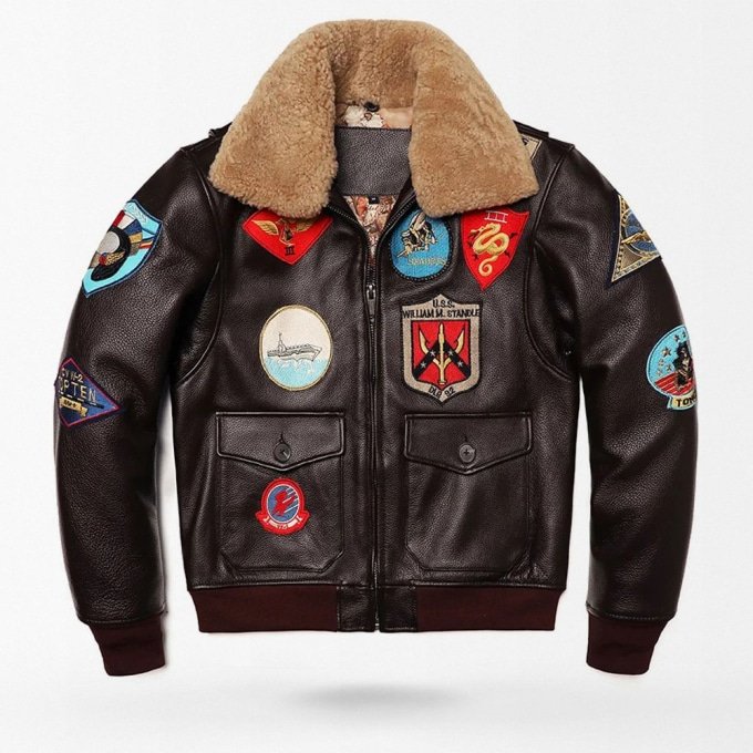 Top gun maverick leather bomber jacket