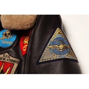 Top gun maverick leather bomber jacket