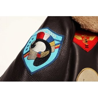 Top gun maverick leather bomber jacket