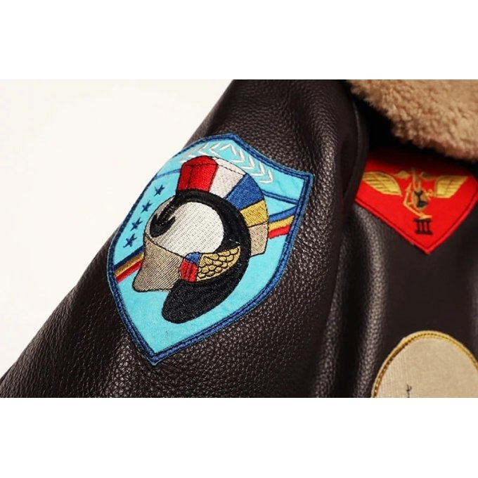 Top gun maverick leather bomber jacket
