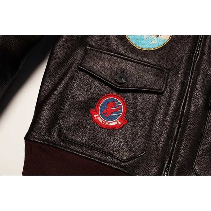 Top gun maverick leather bomber jacket - Image 13