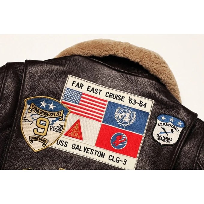 Top gun maverick leather bomber jacket - Image 12