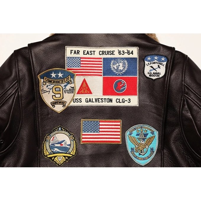 Top gun maverick leather bomber jacket - Image 11