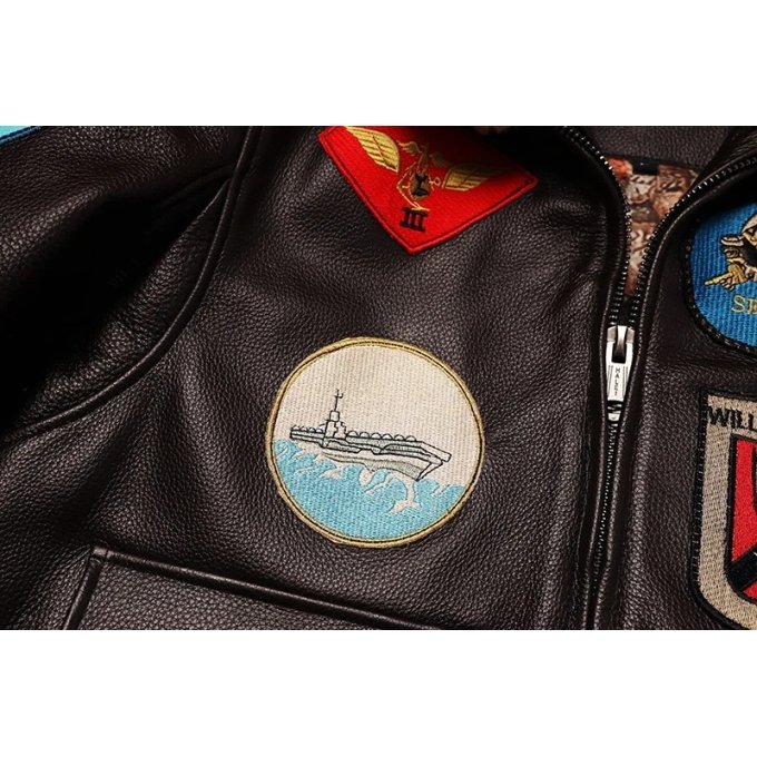 Top gun maverick leather bomber jacket - Image 8