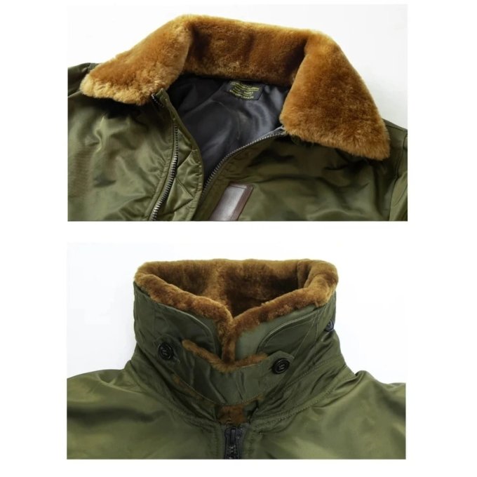 Vintage B15 Bomber Flight Jacket Men Navy Blue|Olive Green