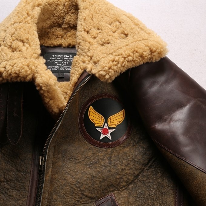b3 sheepskin bomber leather flight jacket