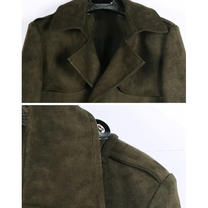Double breasted military trench coat Green|Grey|Olive