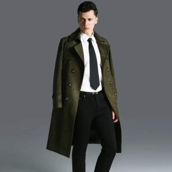 Double breasted military trench coat Olive
