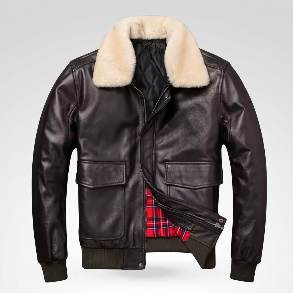 Flight jacket B3 with fur collar Brown