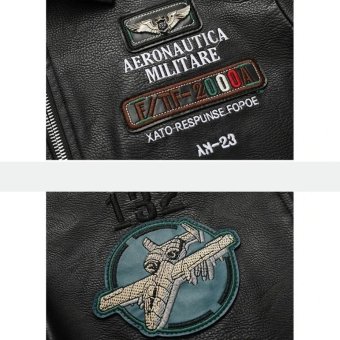 indian embroidered leather flight jacket Army Green|Black