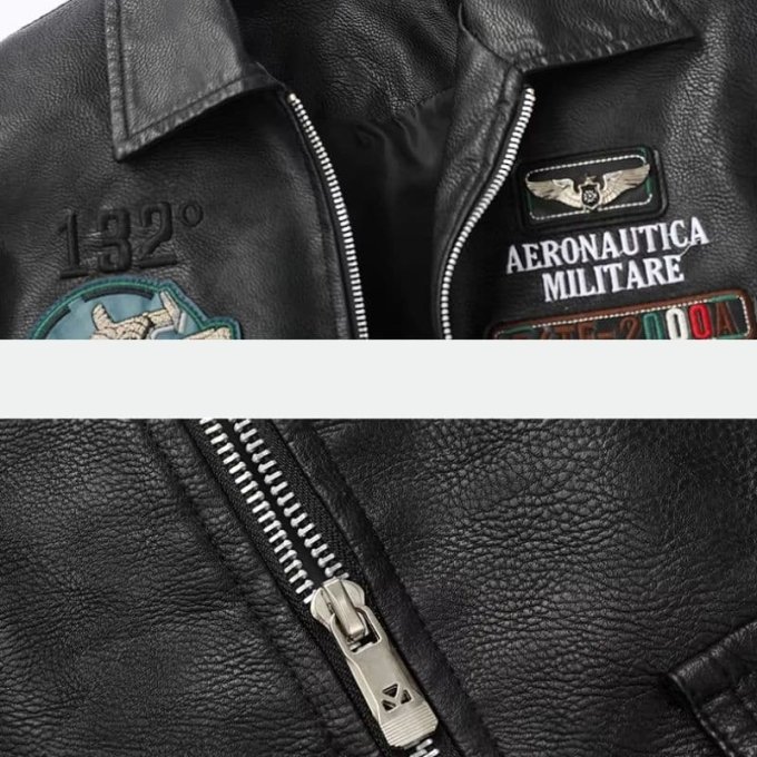 Indian embroidered leather flight jacket - Image 5
