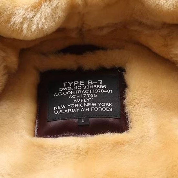 men's b3 shearling leather flight jacket - Image 12