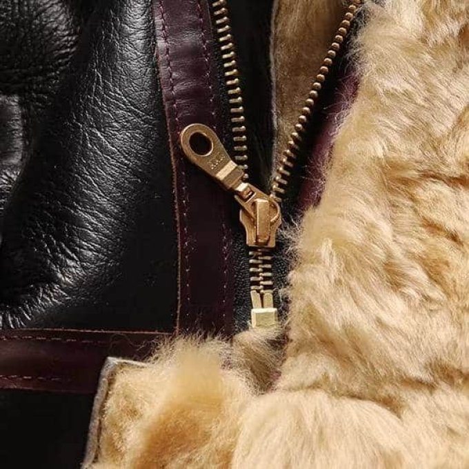 men's b3 shearling leather flight jacket - Image 6