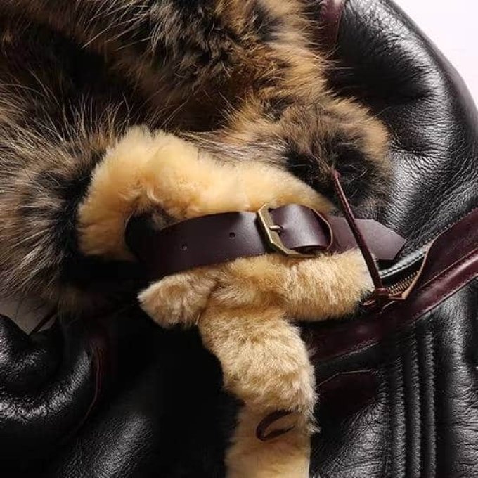 men's b3 shearling leather flight jacket - Image 10